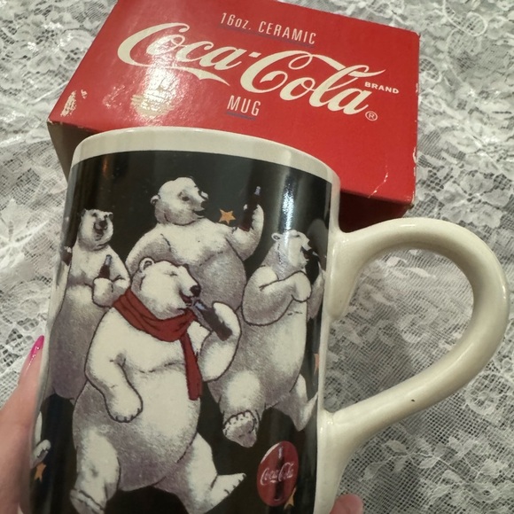 Vintage 1998 Coca Cola Christmas Holiday Mug Original Box Collectible Polarbear - Picture 3 of 12